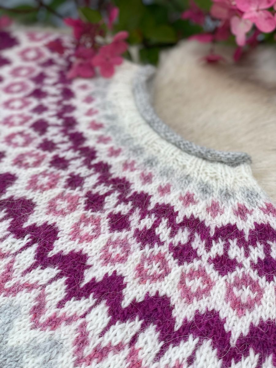 Riddari light ash heather - pink garnpakke